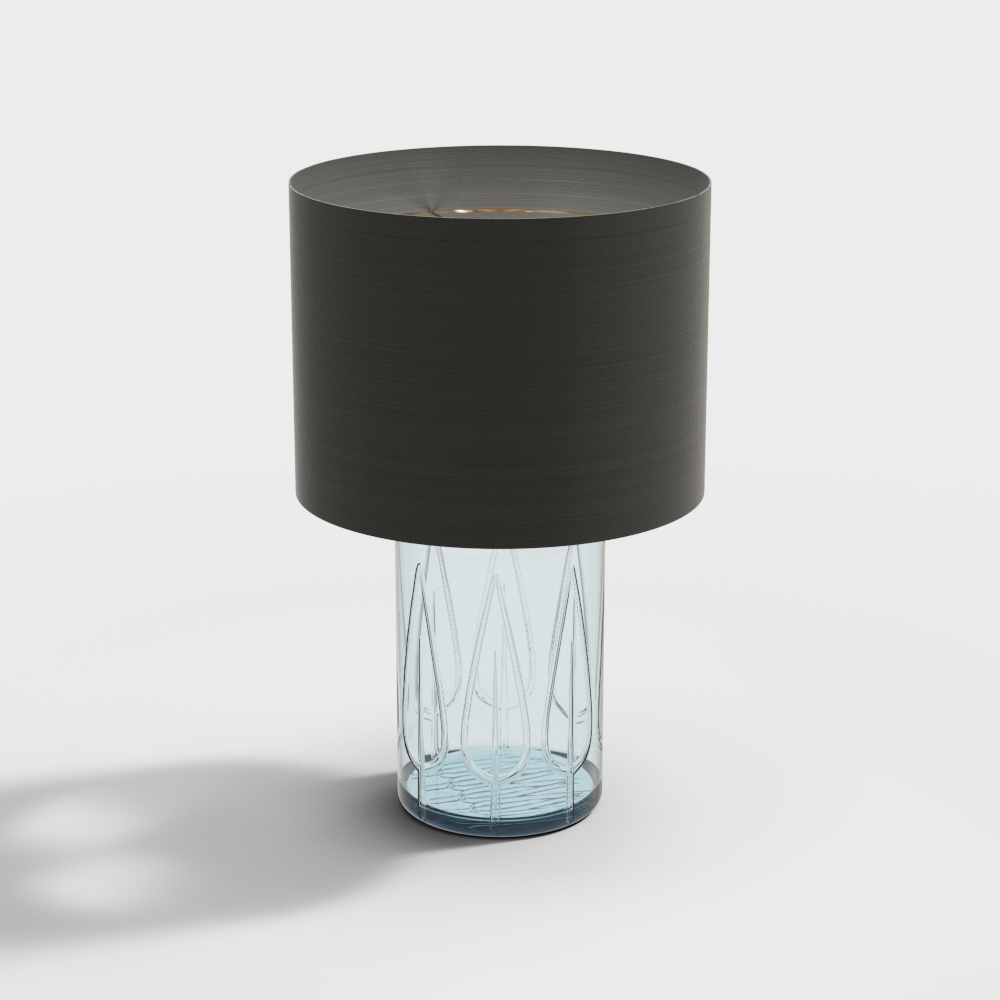 Modern Glass Lantern 3D Model – Sleek Black & Glass