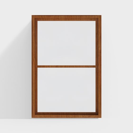 Elegant Wooden Frame Window 3D model