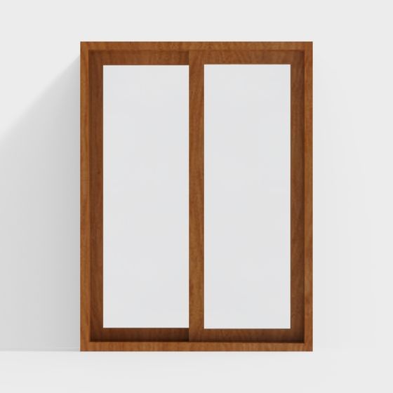Minimalist Wooden Sliding Door 3D model