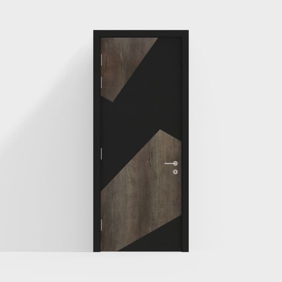 Elegant Low-Poly Door 3D model with Geometric Design