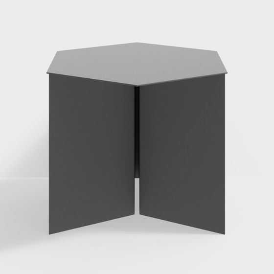 Scandinavian Hay Slit Hexagon Side Table 3D Model in Black