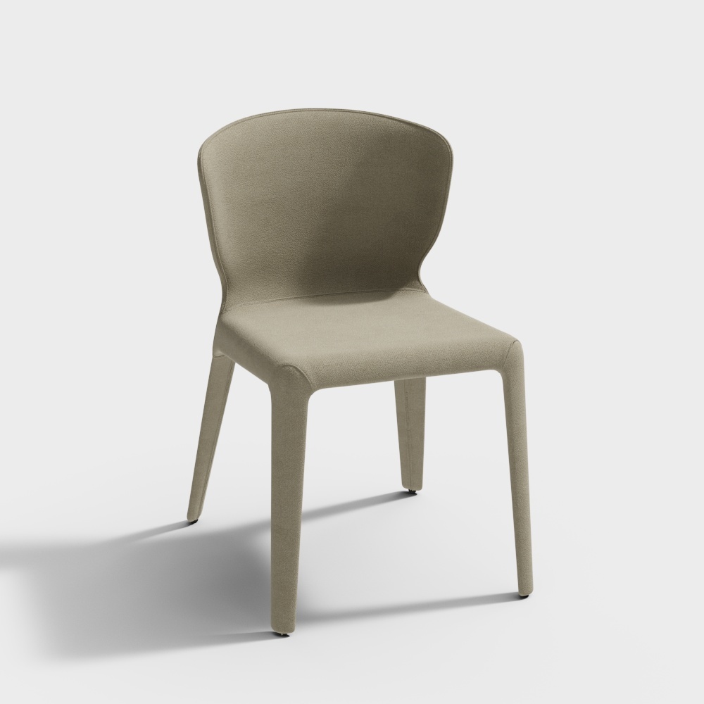 Streamlined Dining Chair 3D Model – Low-Poly Fabric Design