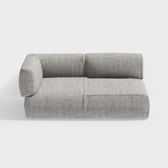 Stylish Low-Polygon Sofa 3D model for Modern Interiors