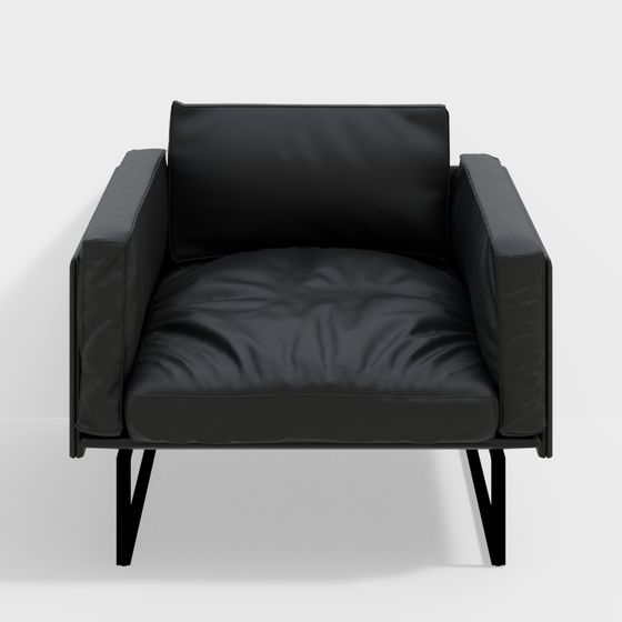 Contemporary Cassina Otto Sofa 3D Model in Black