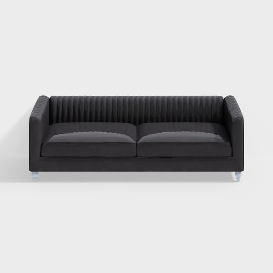 Elegant Modern Low-Polygon Sofa 3D Model