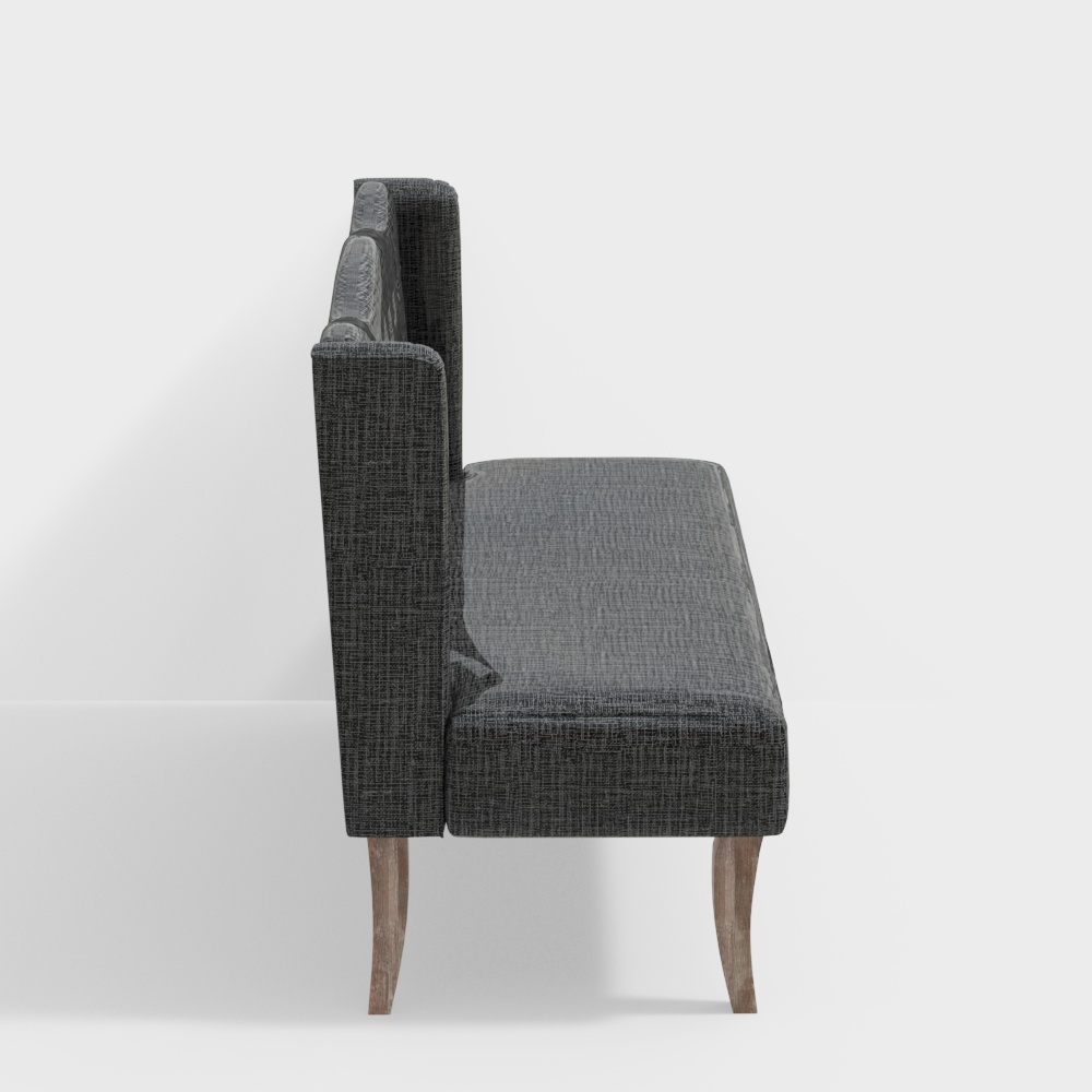 Elegant Gray Fabric Armchair 3D model
