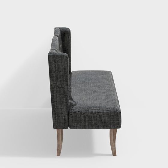 Elegant Gray Fabric Armchair 3D model