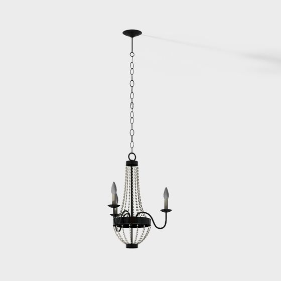 Elegant Low-Poly Chandelier 3D model