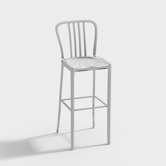 Chic Minimalist Bar Stool 3D model for Modern Spaces