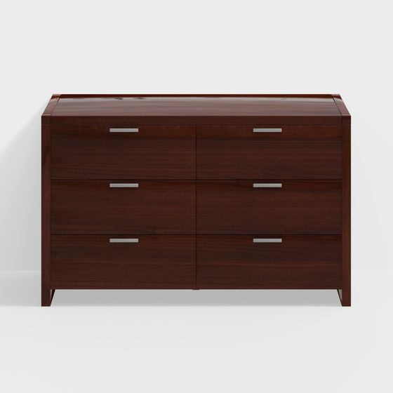 Stylish Six-Drawer Cabinet 3D model for Modern Interiors