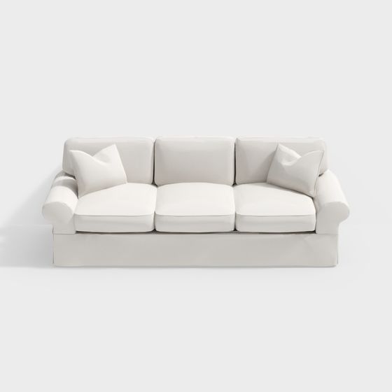 Chic Minimalist 3D Sofa Model for Contemporary Spaces