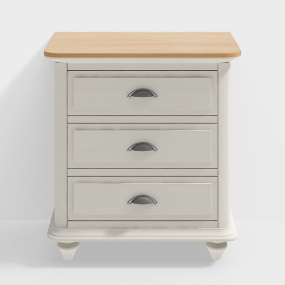 Elegant Low-Poly Nightstand 3D Model