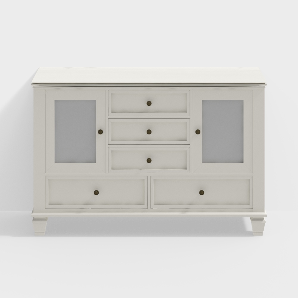 Wayfair Farmhouse Black Sideboard 3D Model