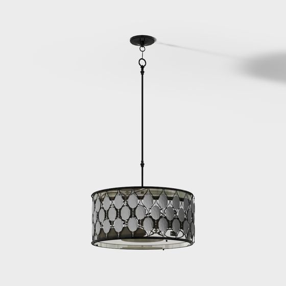Elegant Low-Poly Glass Pendant Light 3D model