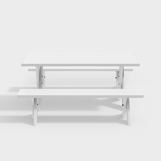 Urban Bench & Table 3D model for Modern Spaces