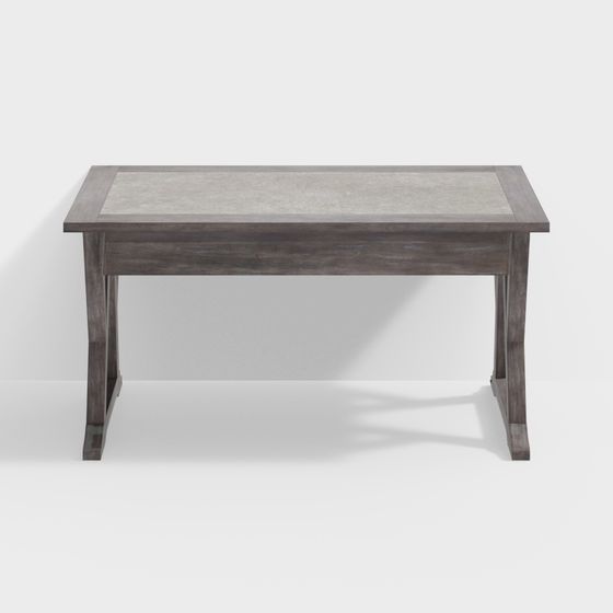 Vintage Industrial Style Table and Chairs 3D Model