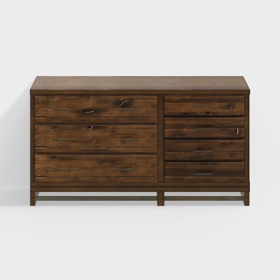 Minimalist Wooden Storage Cabinet 3D model