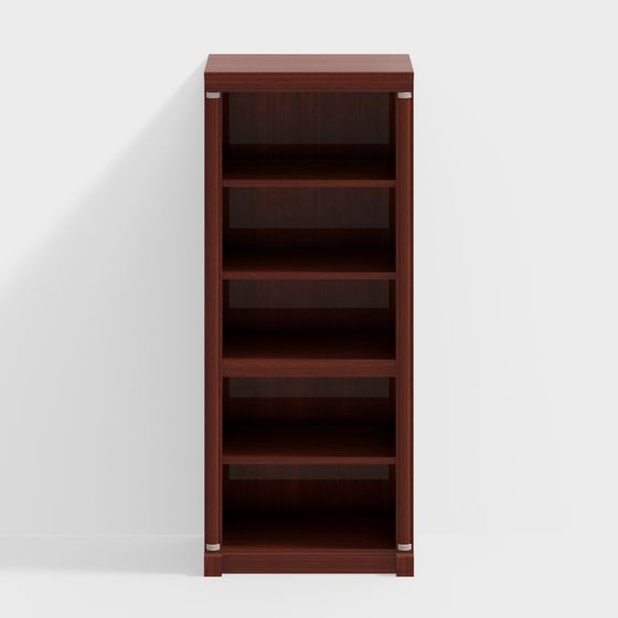 Elegant Brown Bookshelf 3D model for Modern Interiors
