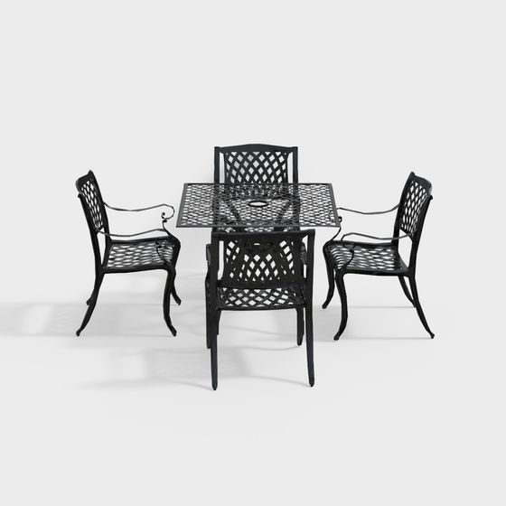 Urban Corner Coffee Table and Chair Set 3D model