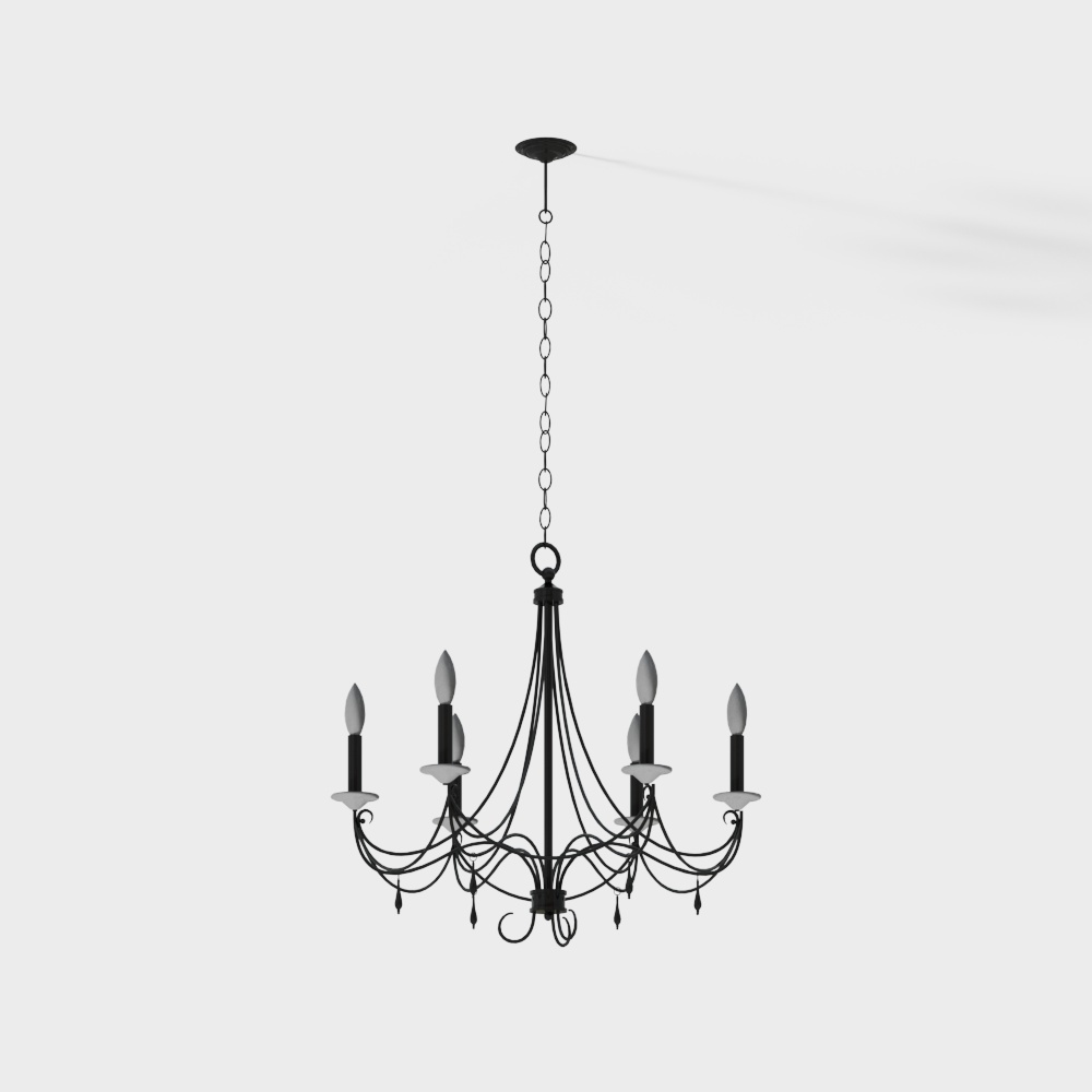 Wayfair Neoclassic Black Pendants & Chandeliers 3D Model
