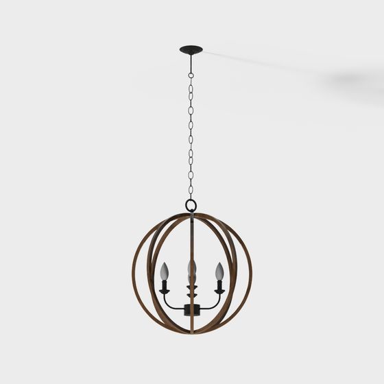 Elegant Low-Poly Chandelier 3D model