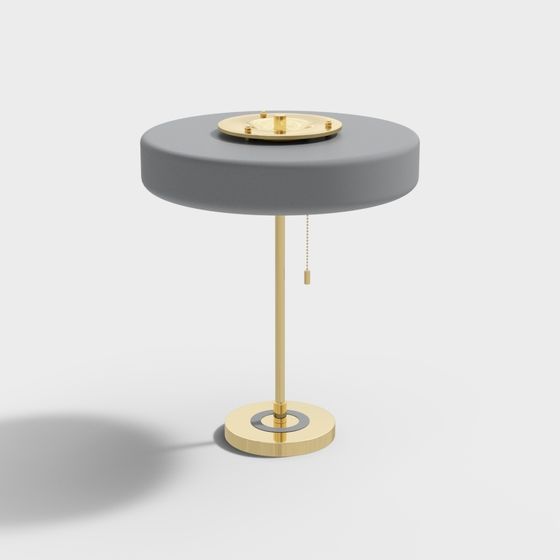 Elegant Round Table Lamp 3D model for Modern Spaces