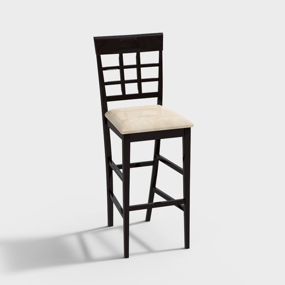 Elegant Minimalist Bar Stool 3D model