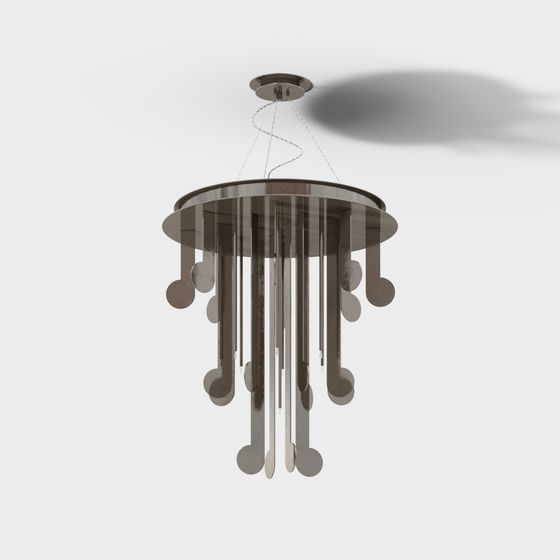 Elegant Low-Poly Chandelier 3D model