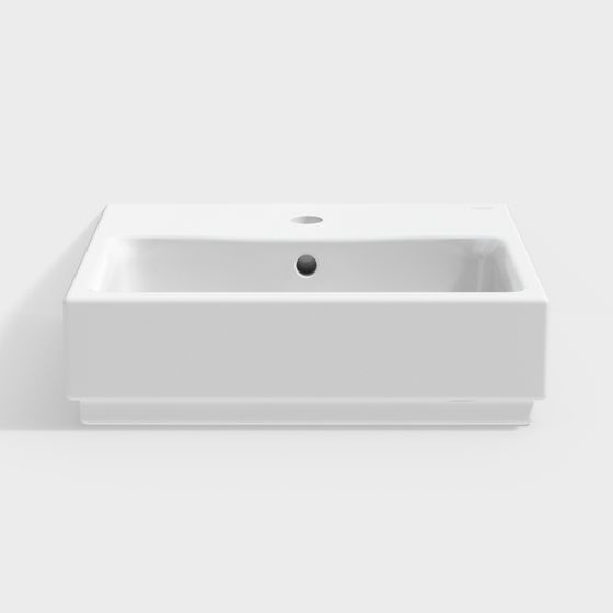 Stylish Square Sink 3D model for Modern Spaces