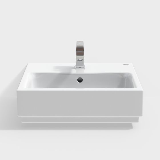 Minimalist 3D Basin Model for Modern Interiors