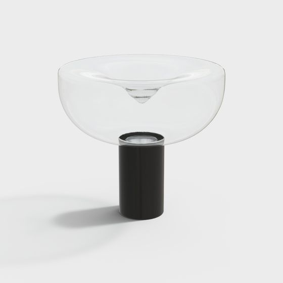 Stylish Glass Shade Table Lamp 3D model for Creative Spaces