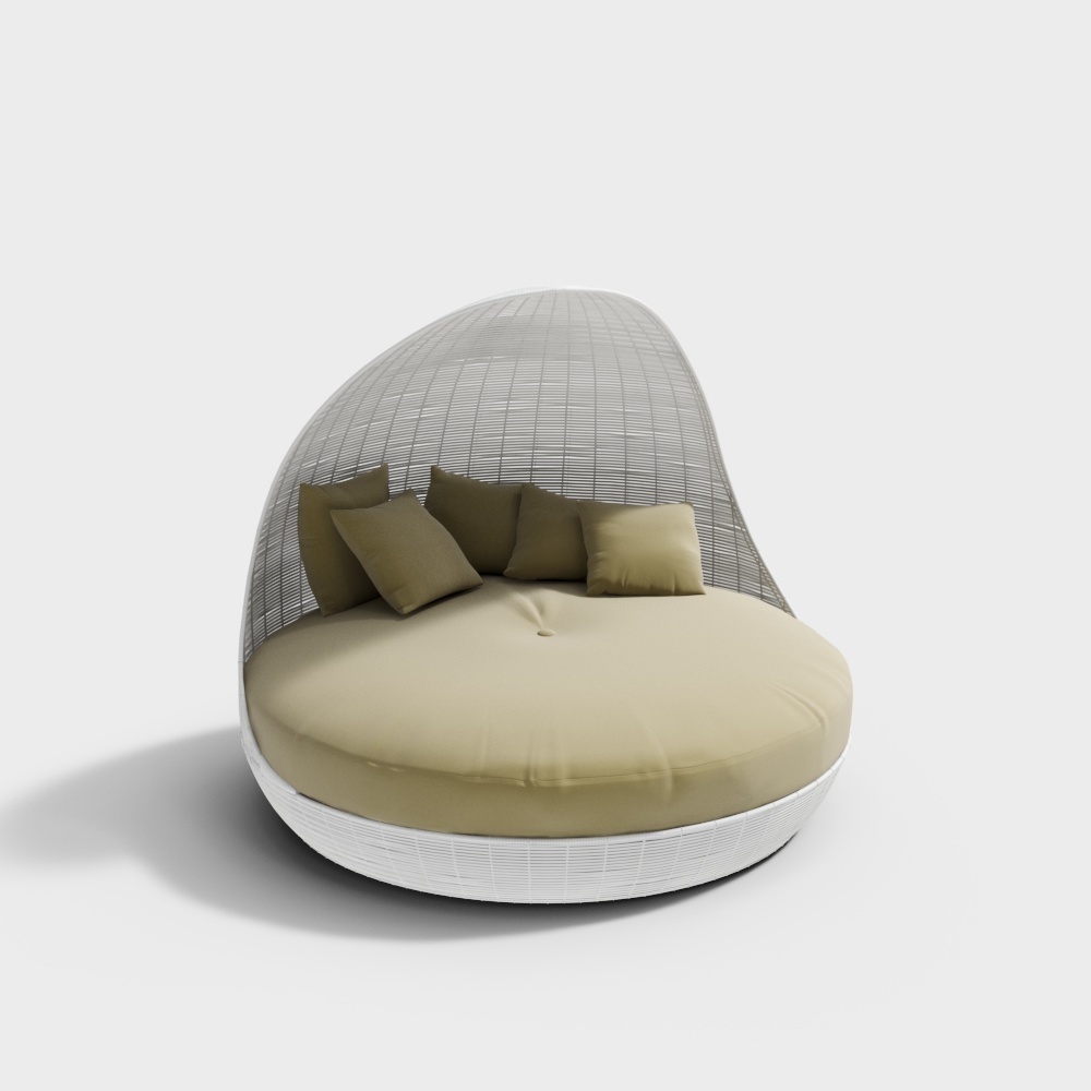 Stylish Egg-Shaped Lounge Chair 3D model