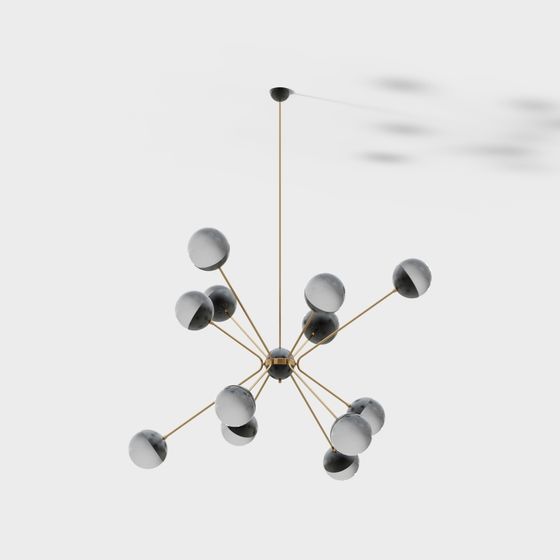 Sputnik Chandelier 3D model for Modern Interiors