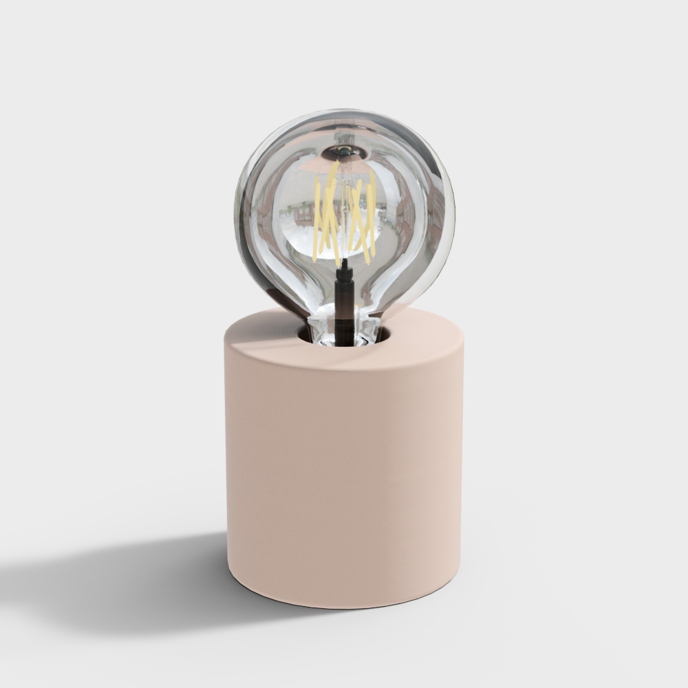 Elegant Table Lamp 3D Model – Pink Low-Poly Design