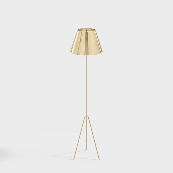 Elegant Gold Floor Lamp 3D model for Creative Projects