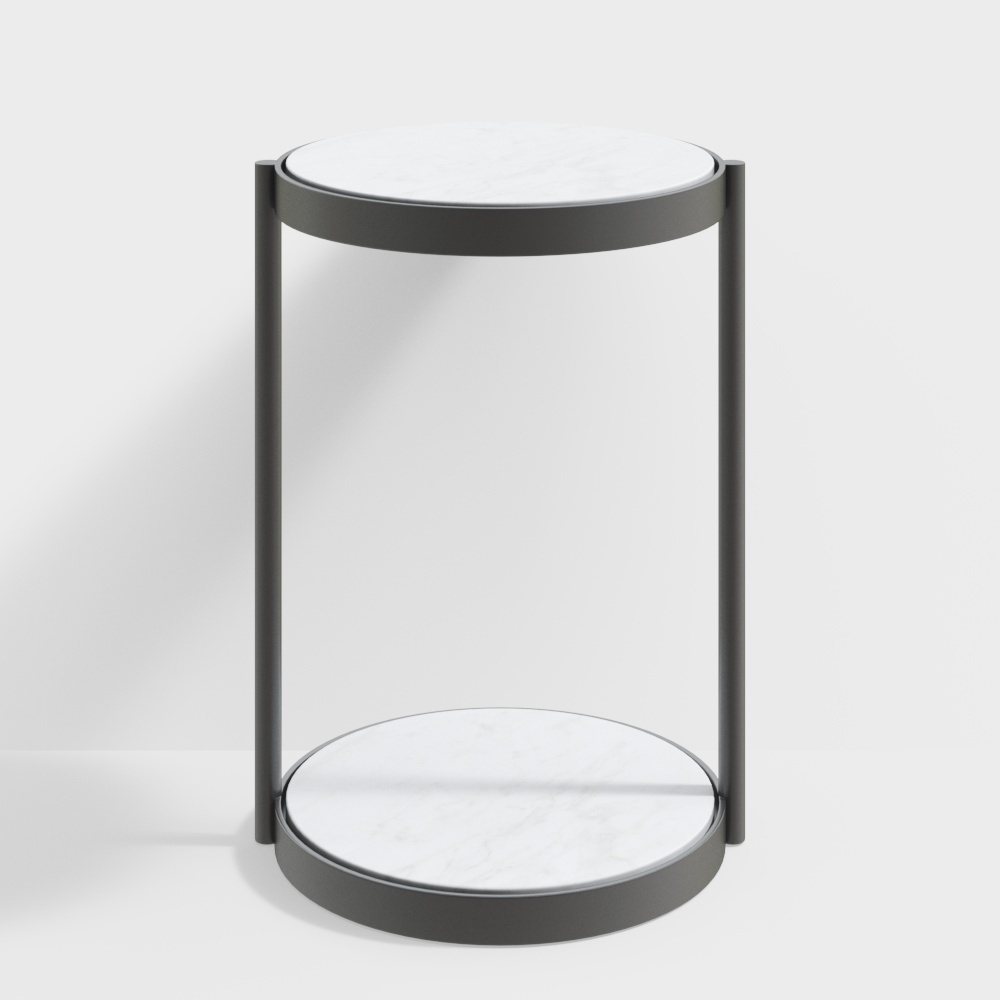 Elegant Marble Side Table 3D Model – Low-Poly Minimalist Design