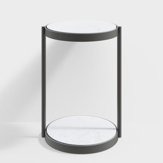 Chic Marble Side Table 3D model for Modern Spaces