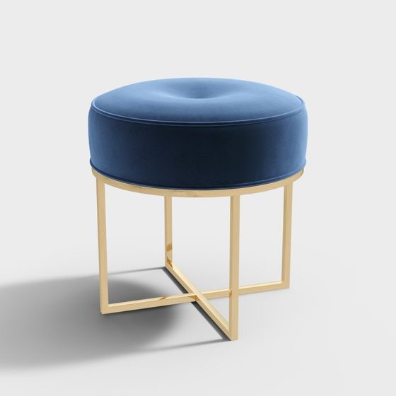 Elegant Round Stool 3D model for Modern Interiors