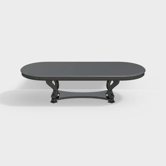 Elegant Oval Coffee Table 3D model for Modern Design