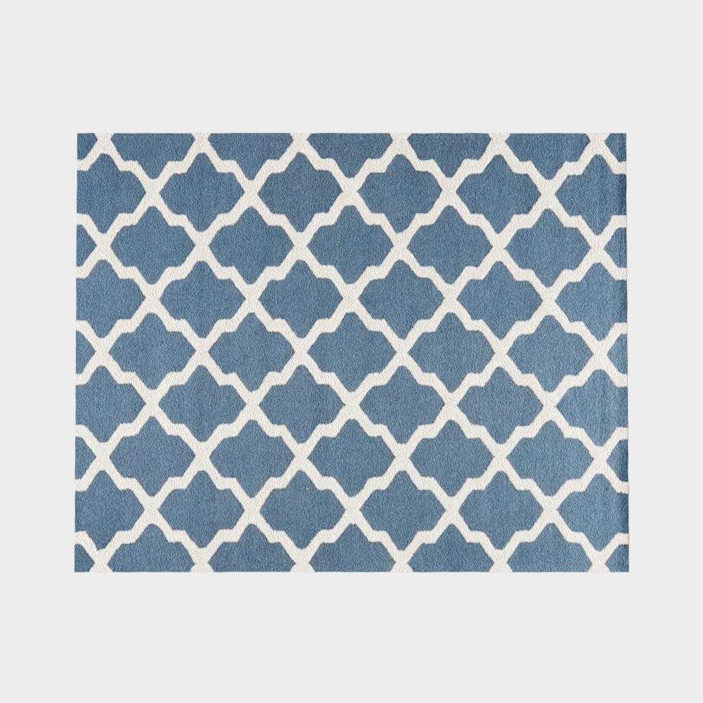 Lattice Rug 3D Model – Blue White Geometric Pattern