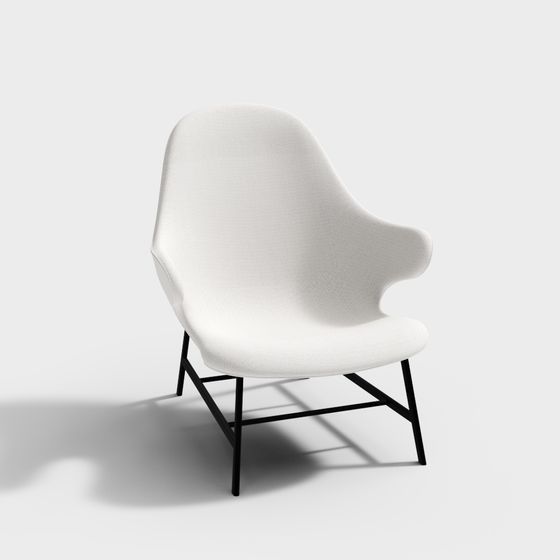 Elegant Black Lounge Chair 3D Model