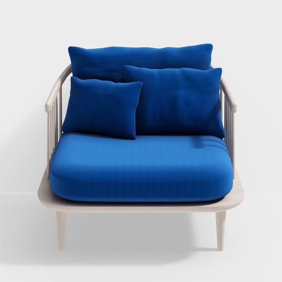 Elegant Scandinavian Blue Sofa 3D Model for Stylish Spaces