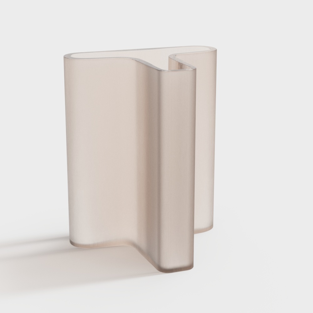 Sleek Low-Poly Vase 3D Model – Beige Smooth Finish