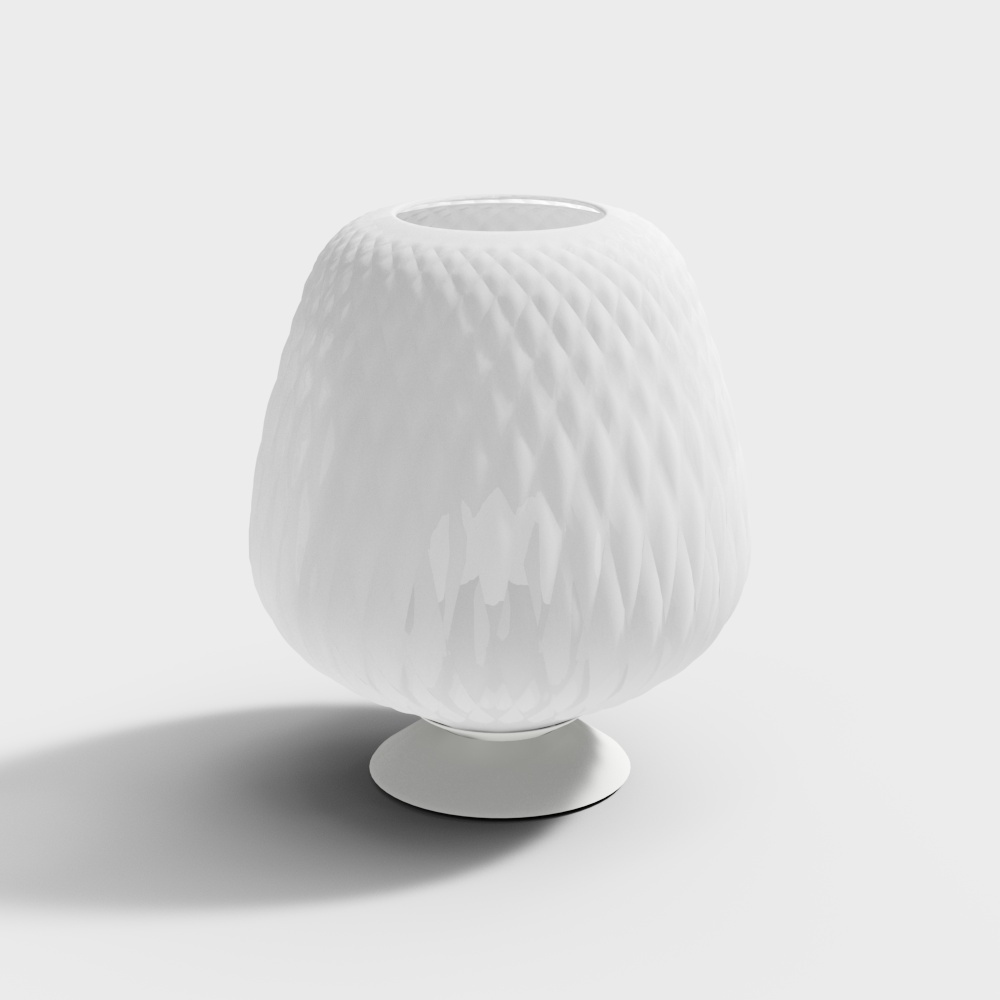 Ripple Vase Low Polygon Art 3D Model – Textured White Design