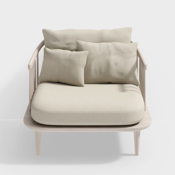 Cozy Corner Chair 3D model for Relaxed Spaces