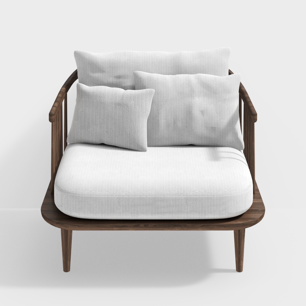 Mid-Century Modern Armchair 3D Model – Vintage Minimalism