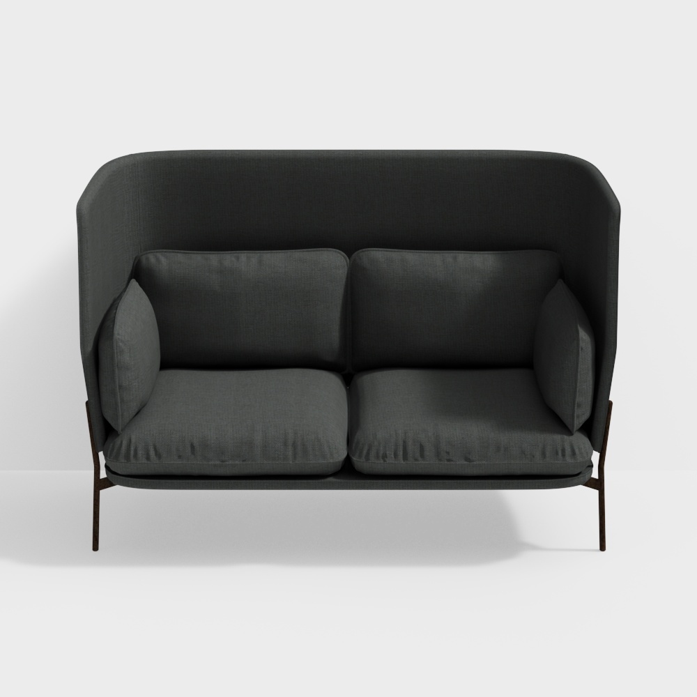Urban Retreat Sofa 3D Model – Minimalist Curved Design