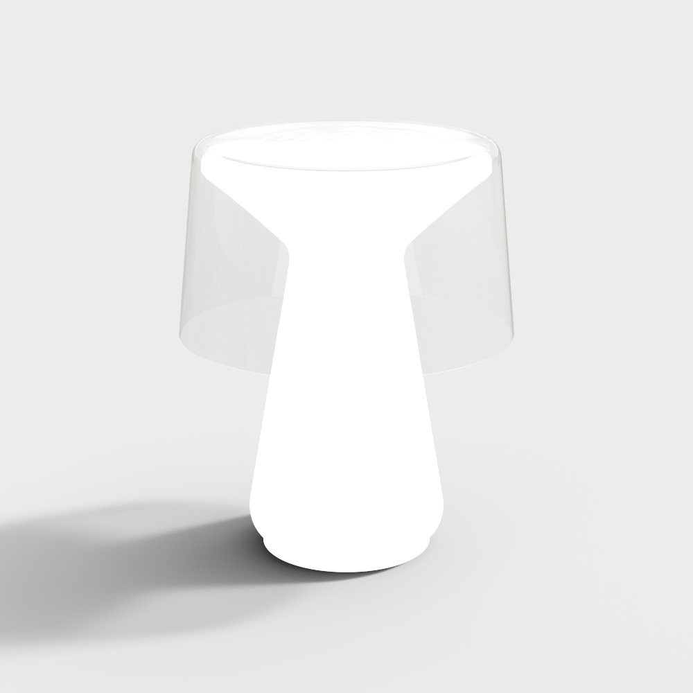 Streamlined Glass Cup 3D Model – Minimalist White Design