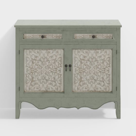 Elegant Antique Cabinet 3D model