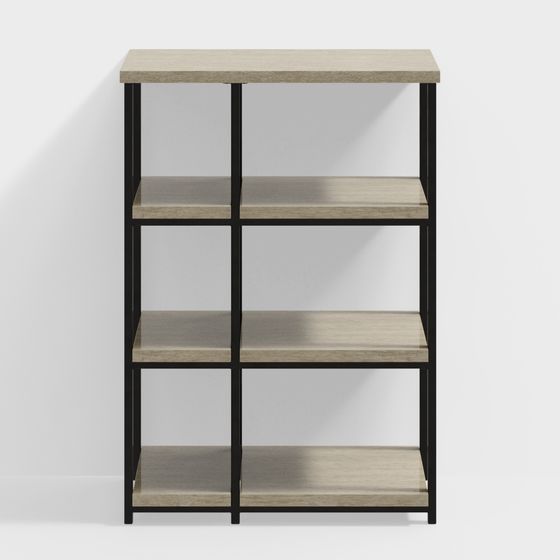 Industrial Style 3D Bookshelf Model